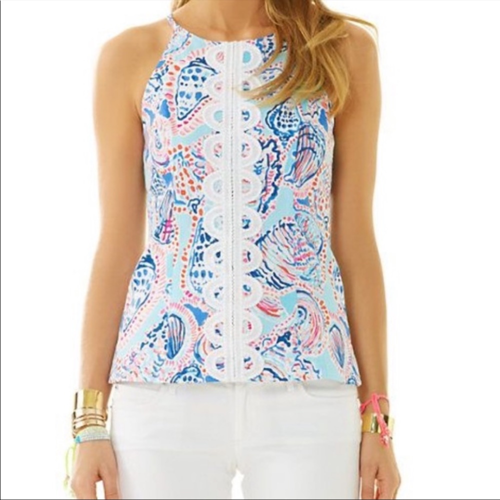 Lilly Pulitzer top in pattern Shell Me About It